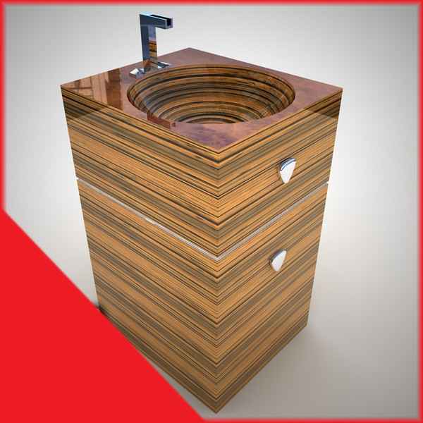 maya ammonitum bathroom cubis sink - Ammonitum Bathroom Cubis Sink Cabinet by malibu3d